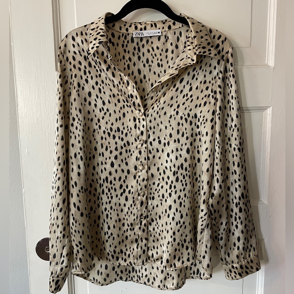 Zara Animal Print Button Down